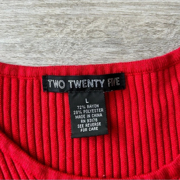 Two Twenty Five Red Ribbed Sweater  Dress - Picture 6 of 13